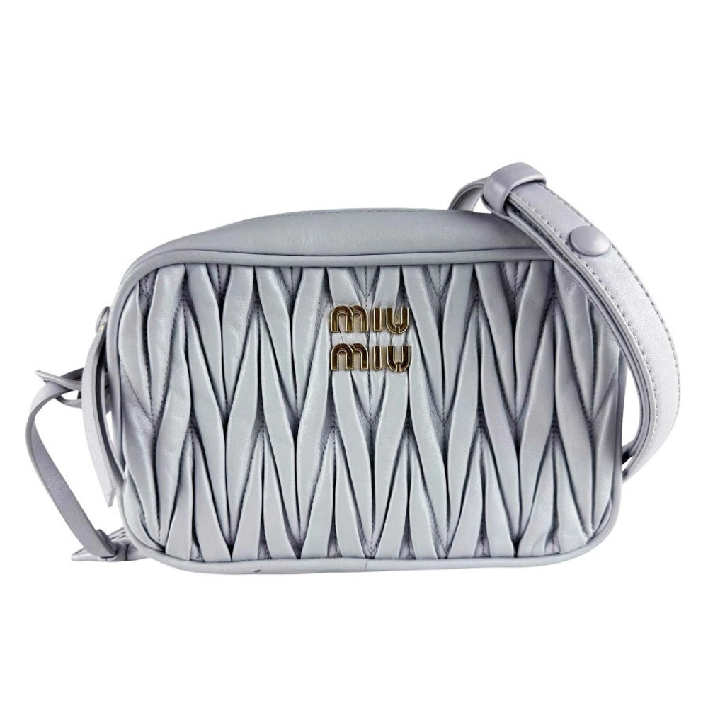 Miu Miu shoulder bag Matelasse leather gray